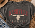 Nashville Wild West boxy tee with western longhorn graphic