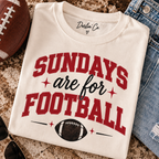 Sundays Are for Football crop tee styled in a football-inspired flat lay